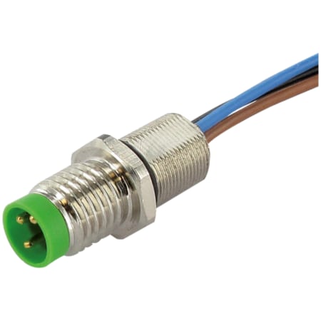 Murrelektronik M8 male receptacle front mount incl. nut, wires PP 3x0, 25 1m 7000-08553-9700100